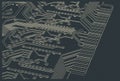 Circuit board blueprint close-up Royalty Free Stock Photo