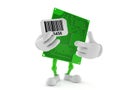 Circuit board character holding barcode Royalty Free Stock Photo