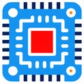 Circuit board, chip, computer processor, microchip vector icon Royalty Free Stock Photo