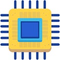 Circuit board, chip, computer processor, microchip vector icon Royalty Free Stock Photo