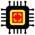 Circuit board, chip, computer processor, microchip vector icon Royalty Free Stock Photo