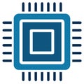 Circuit board, chip, computer processor, microchip vector icon Royalty Free Stock Photo