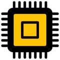 Circuit board, chip, computer processor, microchip vector icon Royalty Free Stock Photo
