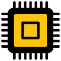 Circuit board, chip, computer processor, microchip vector icon