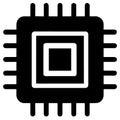 Circuit board, chip, computer processor, microchip vector icon Royalty Free Stock Photo