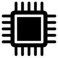 Circuit board, chip, computer processor, microchip vector icon Royalty Free Stock Photo