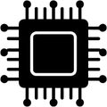 Circuit board, chip, computer processor, microchip vector icon Royalty Free Stock Photo