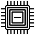 Circuit board, chip, computer processor, microchip vector icon Royalty Free Stock Photo
