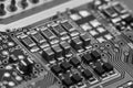 Circuit Board with chips and radio components Royalty Free Stock Photo