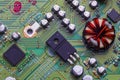 Circuit Board with chips and radio components Royalty Free Stock Photo