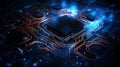 Circuit board close-up. Technology background. 3d rendering Generative AI Royalty Free Stock Photo