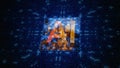 Circuit Board CPU Processor Microchip Starting Artificial Intelligence AI. Future Technology Concept Visualization. Big Data Royalty Free Stock Photo