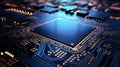 Circuit Board CPU Processor Microchip Starting Artificial Intelligence Digitalization of Neural Networking and Cloud Royalty Free Stock Photo