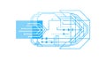 Circuit Board Data Flow, Digital Technology Network Icon, vector design Generative AI Royalty Free Stock Photo