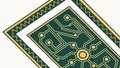 Circuit Board in Decorative Frame, Tech & Tradition, vector design Generative AI Royalty Free Stock Photo