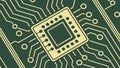Circuit Board Design with Microchip for Technology Concepts, vector design Generative AI Royalty Free Stock Photo