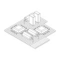 Circuit board. Electronic computer components motherboard