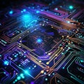 Circuit board. Electronic computer hardware technology. 3d rendering toned image Royalty Free Stock Photo
