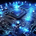 Circuit board. Electronic computer hardware technology. 3d rendering toned image Royalty Free Stock Photo