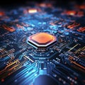 Circuit board. Electronic computer hardware technology. 3d rendering toned image Royalty Free Stock Photo