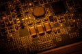 Circuit board. Electronic computer hardware technology. Information engineering component. macro photography Royalty Free Stock Photo