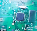 Circuit board. Electronic computer hardware technology. Motherboard digital chip. Tech science background Royalty Free Stock Photo