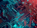 Circuit board. Electronic computer hardware technology. Motherboard digital chip. Tech science background. Integrated Royalty Free Stock Photo