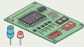 Circuit board electronics technology components and digital engineering vector design Generative AI Royalty Free Stock Photo