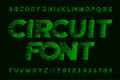 Circuit board font. Cyber vector alphabet. Royalty Free Stock Photo