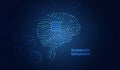 Circuit board in the form of brain. Artificial intelligence. Machine learning technology concept Royalty Free Stock Photo