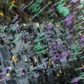 Circuit board futuristic server code processing. Multicolor technology background. 3d rendering