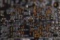Circuit board with hardware electronics. Circuit board in macro background. Circuit board for digital computing. Circuit board as Royalty Free Stock Photo