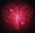 Circuit board heart background Royalty Free Stock Photo