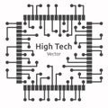 Circuit board of high technological chip, vector illustration