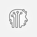 Circuit board human head with brain vector icon in line style Royalty Free Stock Photo