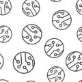 Circuit board icon seamless pattern background. Technology microchip vector illustration. Processor motherboard symbol pattern
