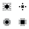 Circuit board icon set Royalty Free Stock Photo