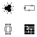 Circuit board icon set Royalty Free Stock Photo