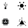 Circuit board icon set Royalty Free Stock Photo