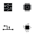 Circuit board icon set Royalty Free Stock Photo