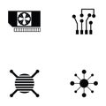 Circuit board icon set Royalty Free Stock Photo