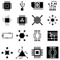 Circuit board icon set Royalty Free Stock Photo