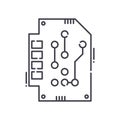 Circuit board icon, linear isolated illustration, thin line vector, web design sign, outline concept symbol with Royalty Free Stock Photo