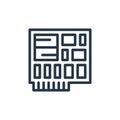 circuit board icon vector from hardware network concept. Thin line illustration of circuit board editable stroke. circuit board