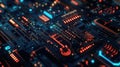 Circuit board illustrating data flow, digital communication, and future technology Royalty Free Stock Photo
