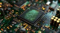 Circuit Board Insight: Digital Fingerprint in Green Glow
