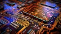 A circuit board with interconnected components, symbolizing the complexity and precision of electrical engineering design Royalty Free Stock Photo