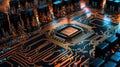 A circuit board with interconnected components, symbolizing the complexity and precision of electrical engineering design Royalty Free Stock Photo