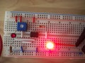 Circuit board with LED light, resistors