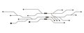Circuit board line microchip, software. Integrated motherboard, connections. Innovative Electronic Network. Technology